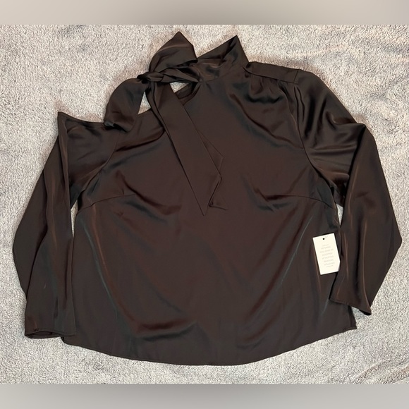 Item: NWT Eloquii Black One Shoulder Scarf Blouse - Picture 1 of 9